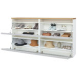 KAST MET KLEPPEN VOOR SCHOEN gefineerd wit, eikenkleur thumbnail 3