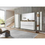 KAST MET KLEPPEN VOOR SCHOEN gefineerd wit, eikenkleur thumbnail 4