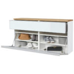 KAST MET KLEPPEN VOOR SCHOEN gefineerd wit, eikenkleur thumbnail 3