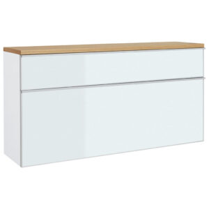 KAST MET KLEPPEN VOOR SCHOEN gefineerd wit, eikenkleur