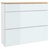 KAST MET KLEPPEN VOOR SCHOEN gefineerd wit, eikenkleur