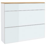 KAST MET KLEPPEN VOOR SCHOEN gefineerd wit, eikenkleur thumbnail 1