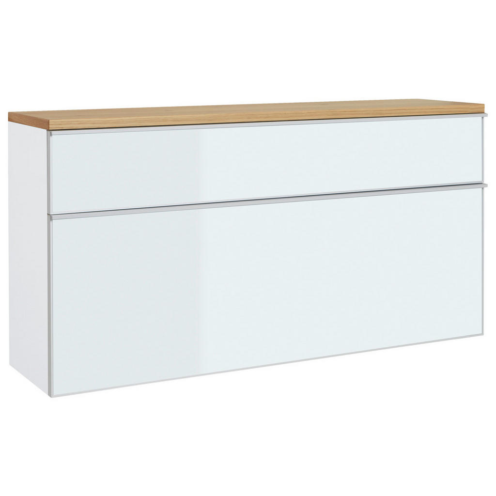 KAST MET KLEPPEN VOOR SCHOEN gefineerd wit, eikenkleur