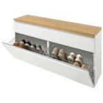 KAST MET KLEPPEN VOOR SCHOEN gefineerd in zilverkleur, wit, eikenkleur thumbnail 3
