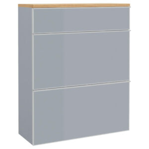 KAST MET KLEPPEN VOOR SCHOEN gefineerd grijs, eikenkleur