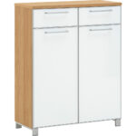 SCHOENENKAST gefineerd wit, eikenkleur thumbnail 1