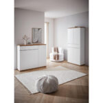SCHOENENKAST wit, ambachtelijk eikenhout thumbnail 2