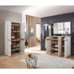 SCHOENENKAST wit, ambachtelijk eikenhout thumbnail 2