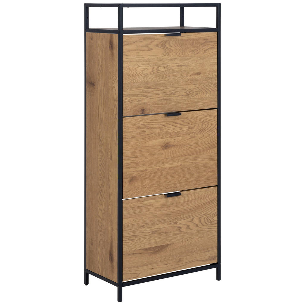 SCHOENENKAST zwart, wild eikenhout