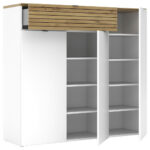 SCHOENENKAST wit, ambachtelijk eikenhout thumbnail 5