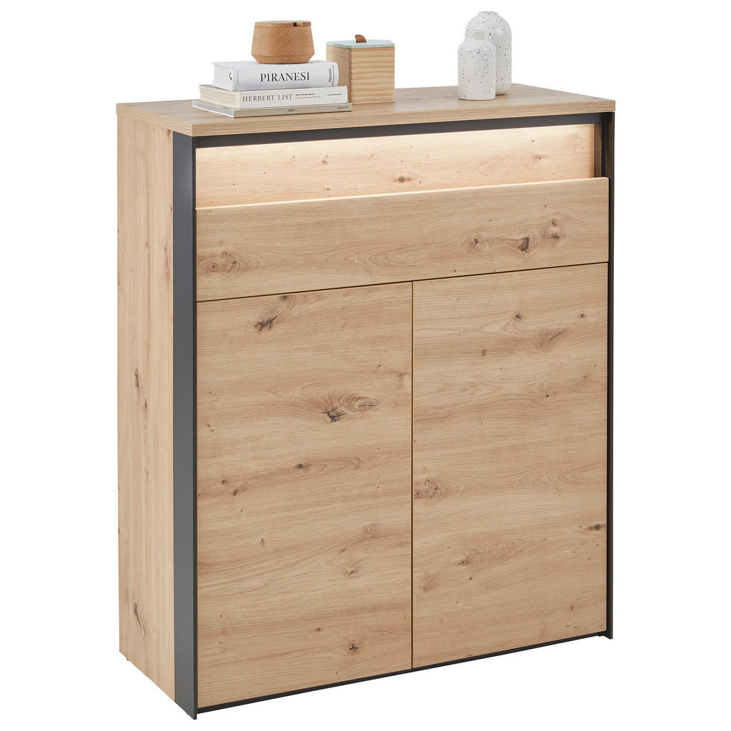 SCHOENENKAST zwart, ambachtelijk eikenhout