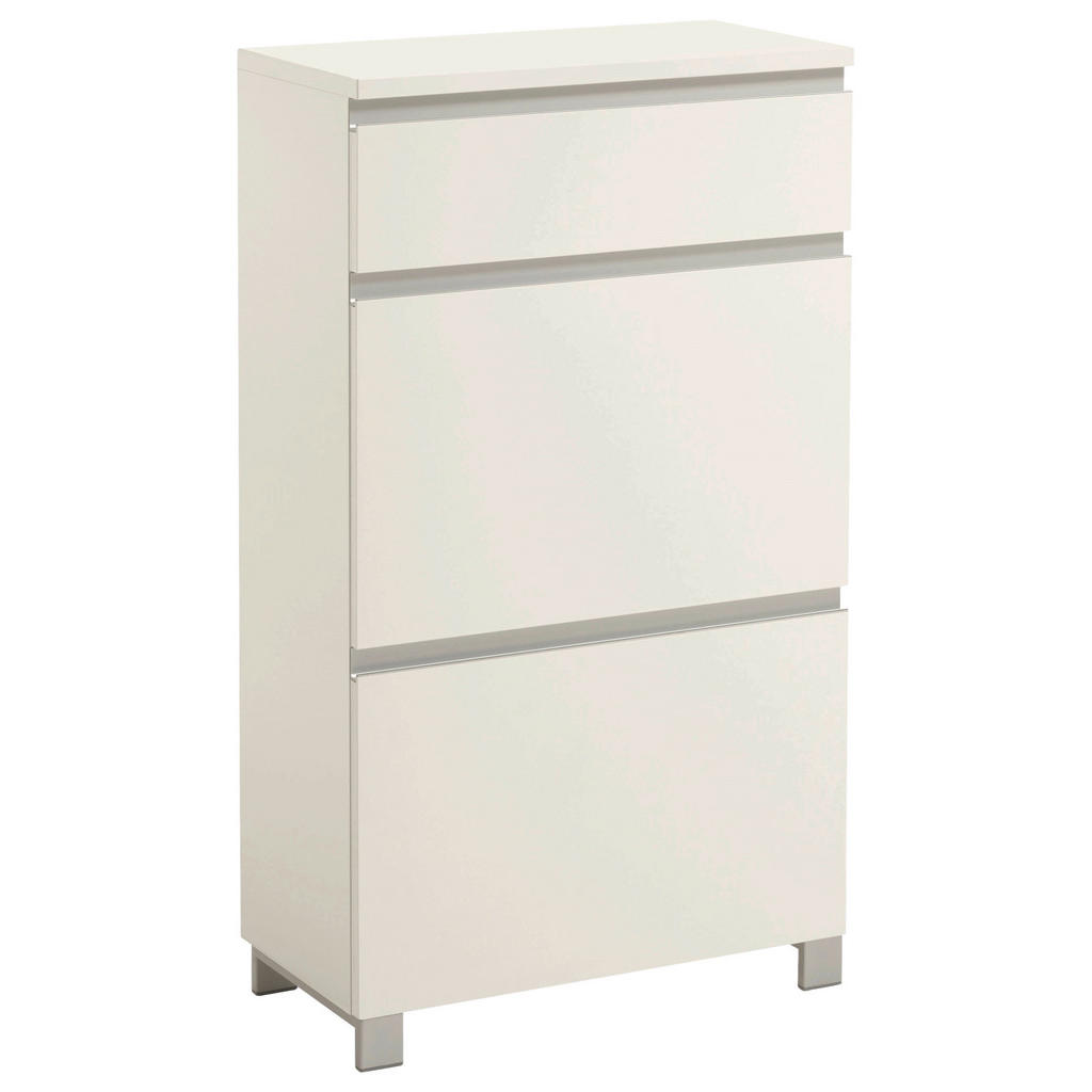 SCHOENENKAST zilverkleur, wit