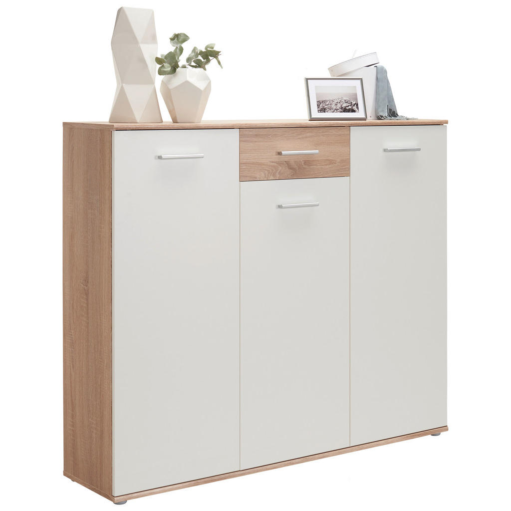 SCHOENENKAST wit, sonoma eiken