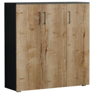 SCHOENENKAST antraciet, wild eikenhout
