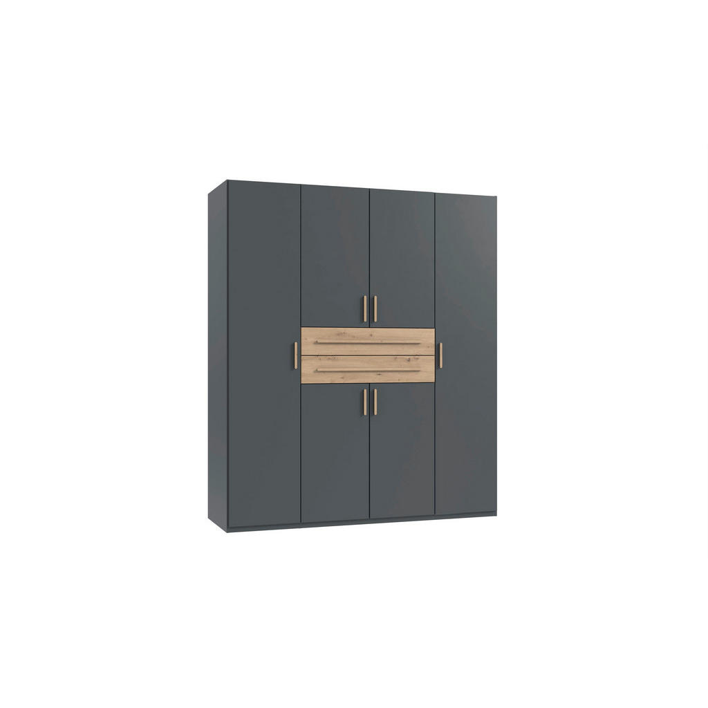 GARDEROBE, grafietkleur, ambachtelijk eikenhout