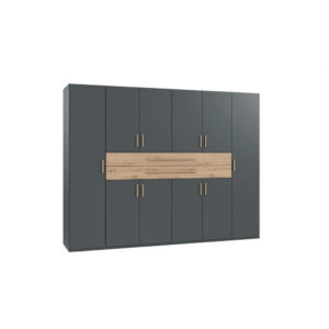 GARDEROBE, grafietkleur, ambachtelijk eikenhout