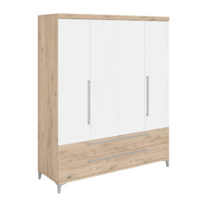 GARDEROBE, wit, eikenkleur