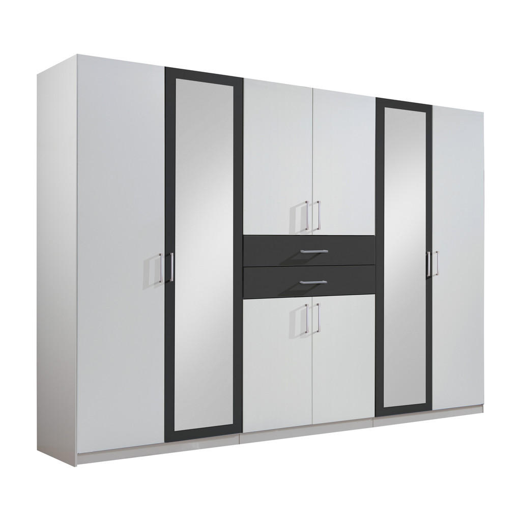 GARDEROBE, grafietkleur, wit