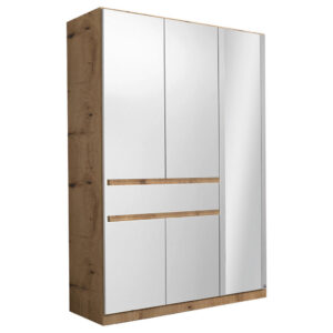 GARDEROBE, wit, ambachtelijk eikenhout