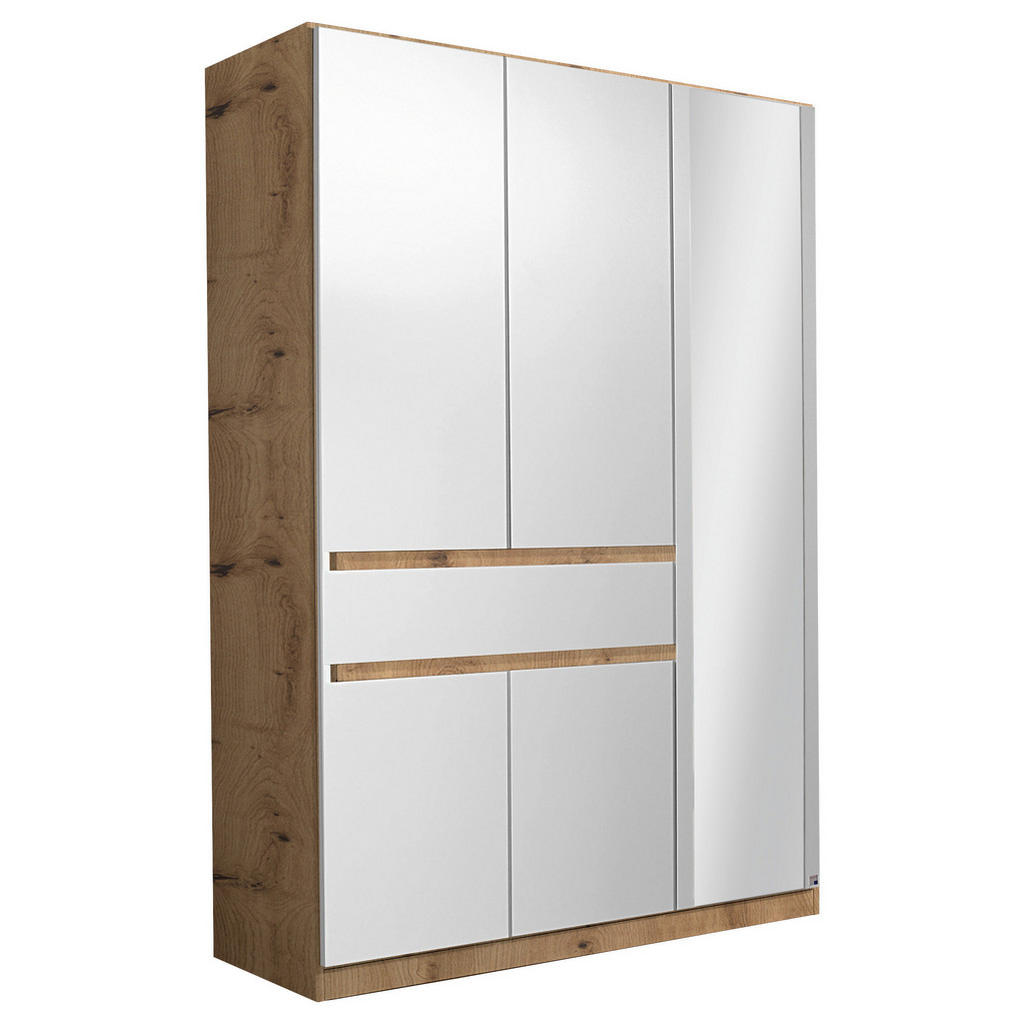GARDEROBE, wit, ambachtelijk eikenhout