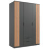 GARDEROBE, grafietkleur, ambachtelijk eikenhout