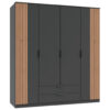GARDEROBE, grafietkleur, ambachtelijk eikenhout