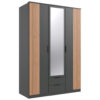 GARDEROBE, grafietkleur, ambachtelijk eikenhout