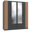 GARDEROBE, grafietkleur, ambachtelijk eikenhout