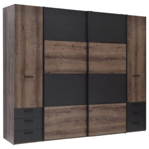 GARDEROBE, zwart, eikenkleur