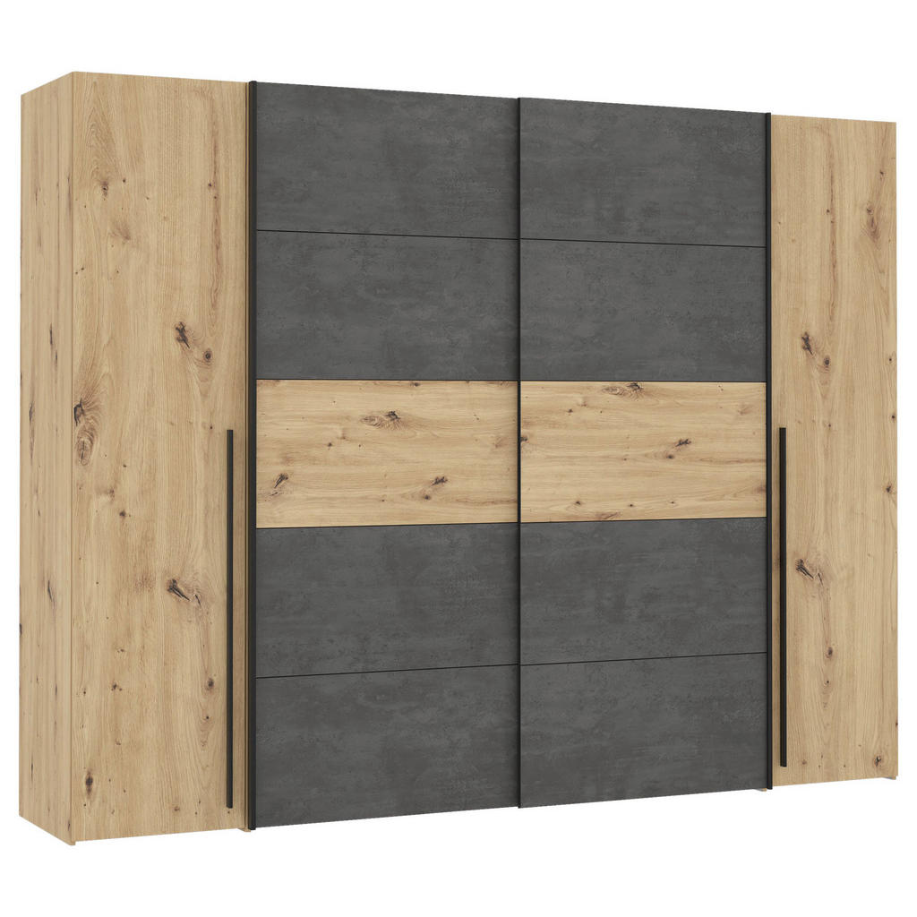 GARDEROBE, grijs, ambachtelijk eikenhout