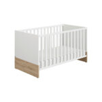Wieg Remo massief beuken 143,4/78,9/76,6 cm wit, eikenkleur thumbnail 1