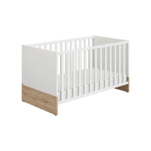 Wieg Remo massief beuken 143,4/78,9/76,6 cm wit, eikenkleur