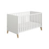 Wieg Oscar 145,4/76,2/83,3 cm wit, eikenkleur