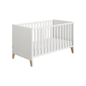 Wieg Oscar 145,4/76,2/83,3 cm wit, eikenkleur
