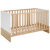 Wieg Lennox Fris wit, eikenkleur