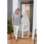 Wieg Sleepi MINI V3 massief beuken 82/87/67 cm wit thumbnail 4