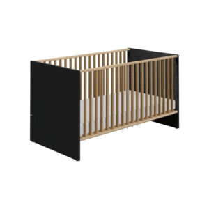 Wieg Tomke massief beuken 143,4/76,3/80,8 cm zwart, eikenkleur