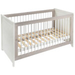 Wieg CAMRON massief beuken 145/80/76,5 cm grijs, wit thumbnail 1