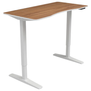 BUREAU metaal, kunststof, houtmateriaal wit, walnootkleur