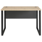 BUREAU metaal, houtmateriaal grafietkleur, ambachtelijk eikenhout thumbnail 2