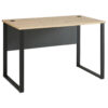 BUREAU metaal, houtmateriaal grafietkleur, ambachtelijk eikenhout