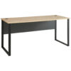 BUREAU metaal, houtmateriaal grafietkleur, ambachtelijk eikenhout