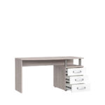 BUREAU, houtmateriaal, eikenkleur, wit, hoogglans thumbnail 2