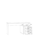 BUREAU, houtmateriaal, eikenkleur, wit, hoogglans thumbnail 4