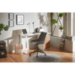 BUREAU, houten materiaal, wit, eikenkleur thumbnail 4