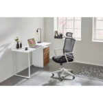 BUREAU, houten materiaal, wit, eikenkleur thumbnail 7