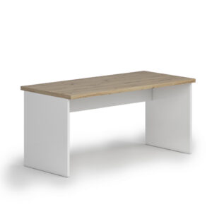 BUREAU, houten materiaal, wit, eikenkleur