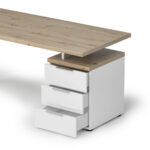 BUREAU, houten materiaal, wit, eikenkleur thumbnail 3