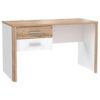 BUREAU, houten materiaal, wit, eikenkleur