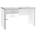 BUREAU, houten materiaal, wit, eikenkleur thumbnail 4